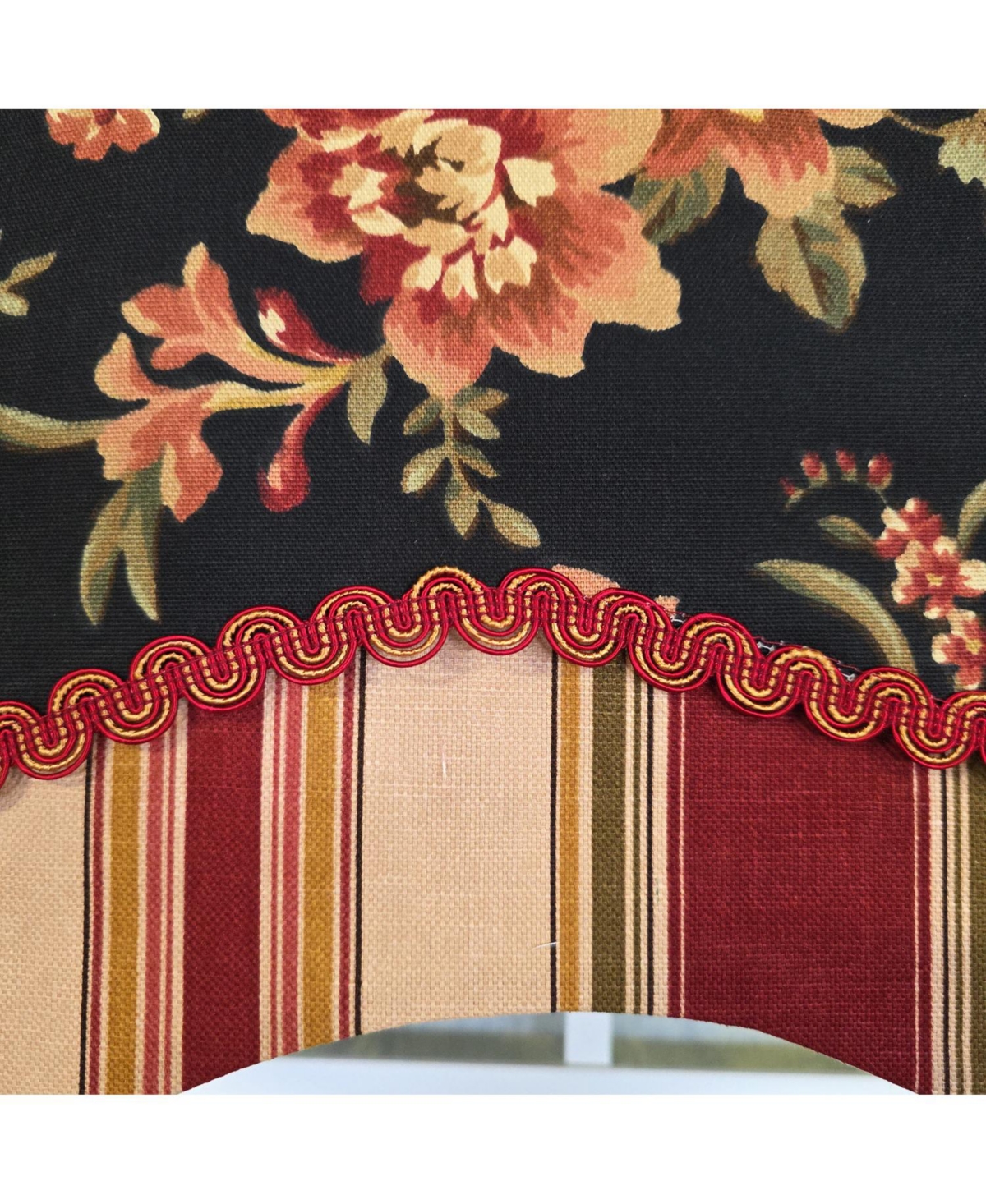 Rlf Home 100% Cotton Lancaster Glory Fully lined Windows Rod Pocket Valance 50" x 16" Black