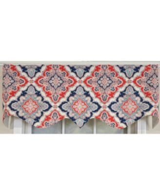 100% Cotton Coventry Regal  Fully lined Windows Rod Pocket Valance 50" x 17"  Navy