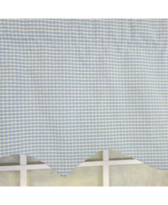 100% Cotton Shepherd Check Regal  Fully lined Windows Rod Pocket Valance 50" x 17"  Blue
