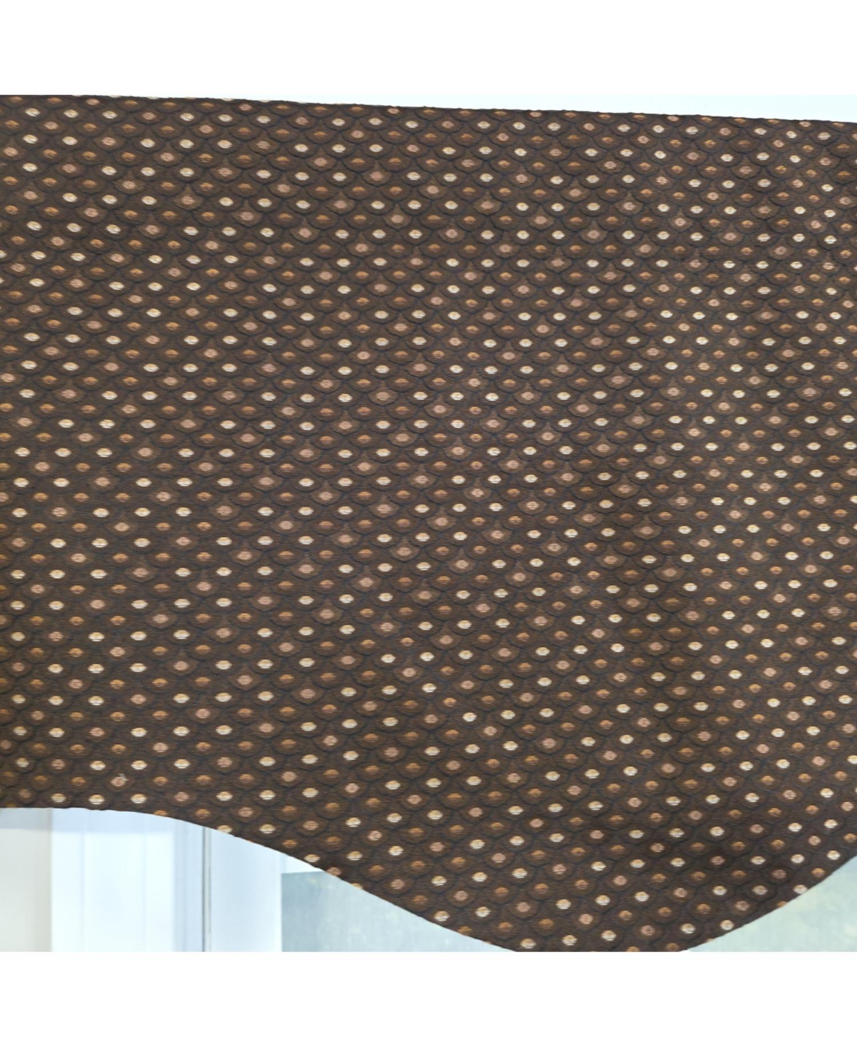 Rlf Home 100% Cotton Metz Regal Fully lined Windows Rod Pocket Valance 50" x 17" Brown
