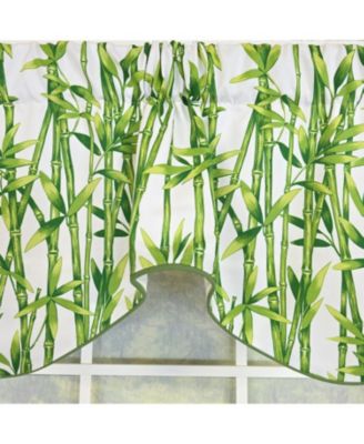 100% Cotton Bamboo Fluted Fully lined Windows Rod Pocket Valance 65" x 16" Green