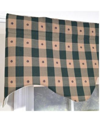 100% PolyesterCollette Squares Shaped  Fully lined Windows Rod Pocket Valance 51" x 15"  Green