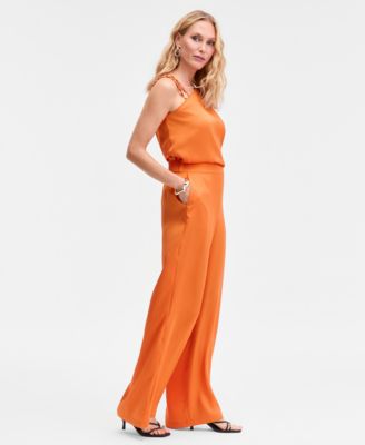 Women's High-Rise Satin Palazzo Pants, Exclusively at Macy's