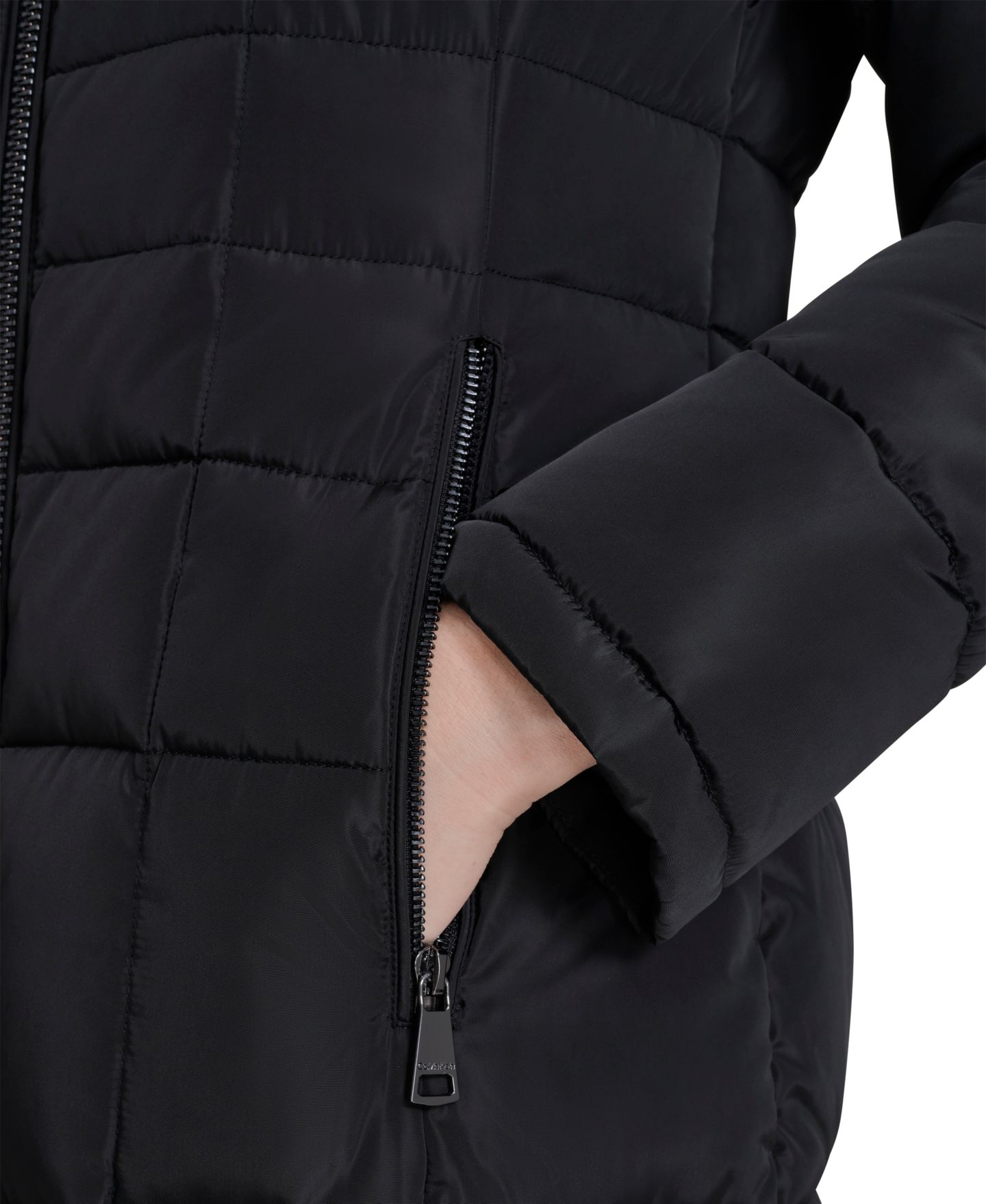 Женская куртка Calvin Klein Hooded Stand Collar Puffer, цвет: Чёрный — фото 4