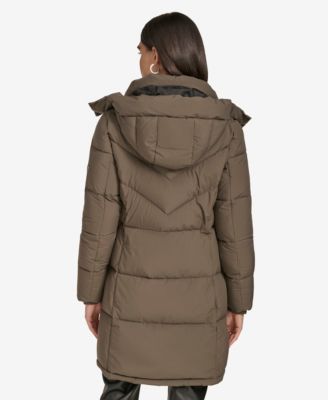 Women's Hooded Stand Collar Puffer Coat