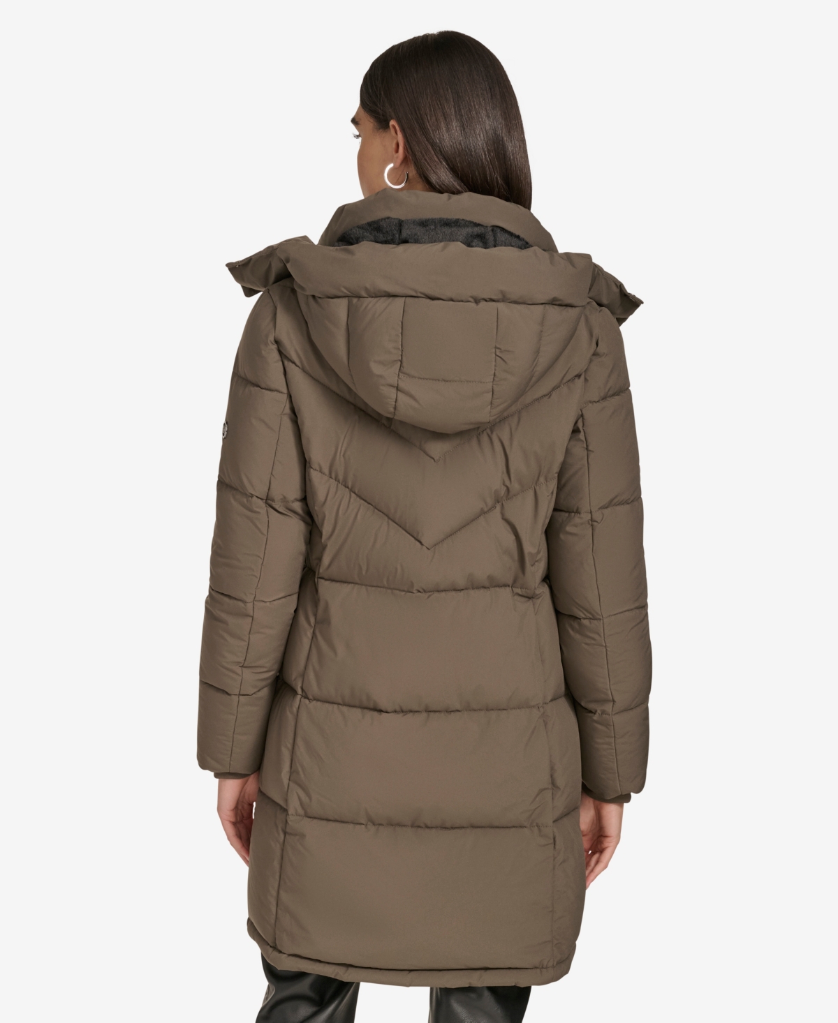 Calvin Klein Women's Hooded Stand Collar Puffer Coat