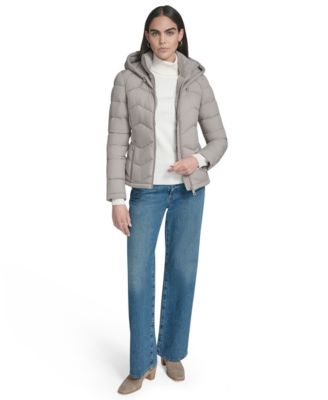 Women's Short Zip-Up Hooded Puffer Coat