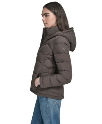 Women's Short Zip-Up Hooded Puffer Coat