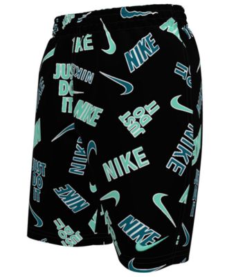 Boys' 8-20 Bold Logo Print Swim Trunks
