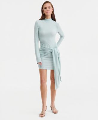 Bar III - Women's Tie-Front Shine Minidress