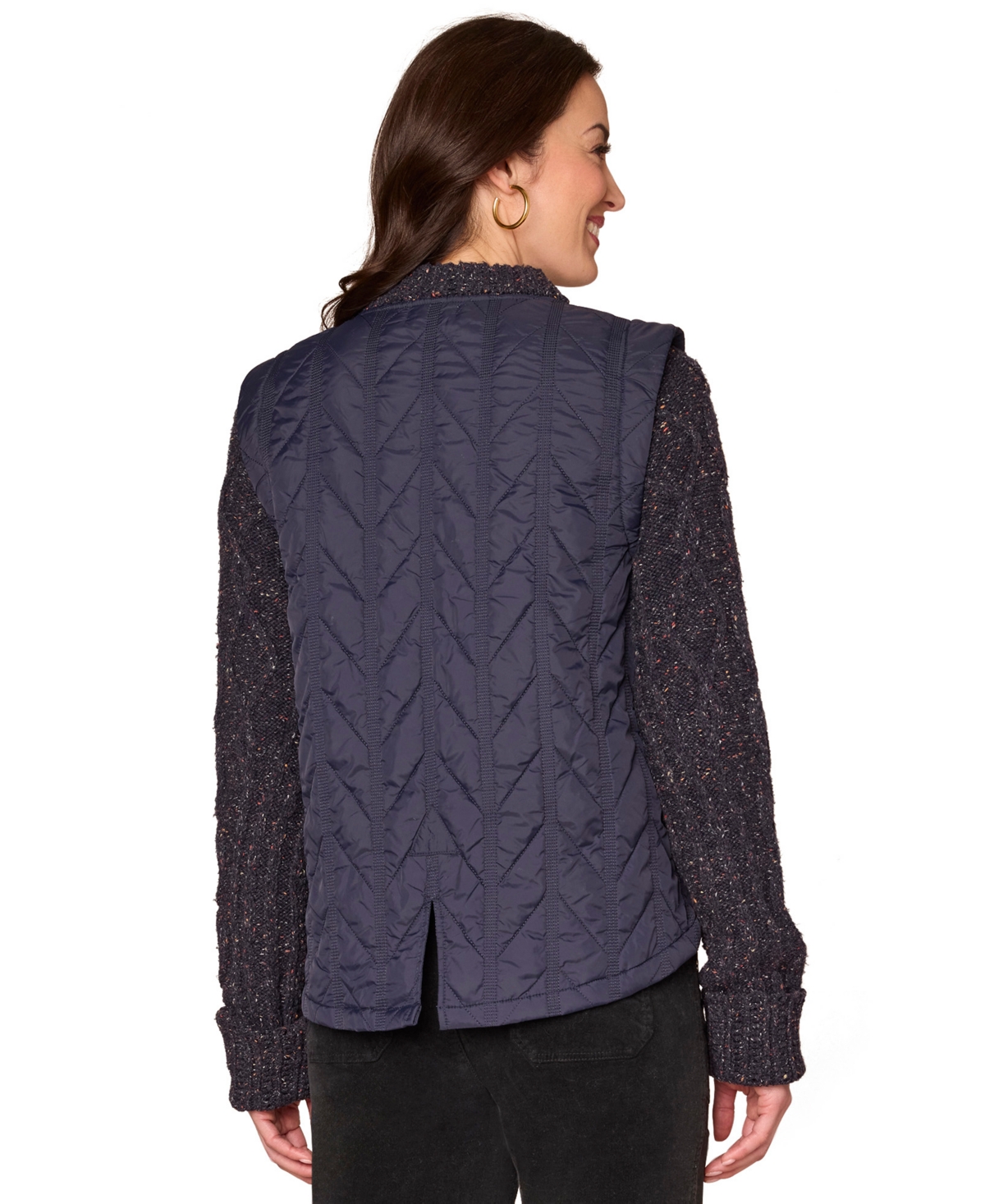 Democracy Petite Quilted Vest Zip Jacket