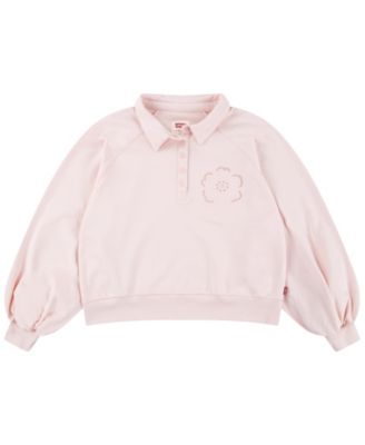 Levis Girls 7-16 Voluminous Long-Sleeve Shirt Collar Top - Light Pastel Pink 21$