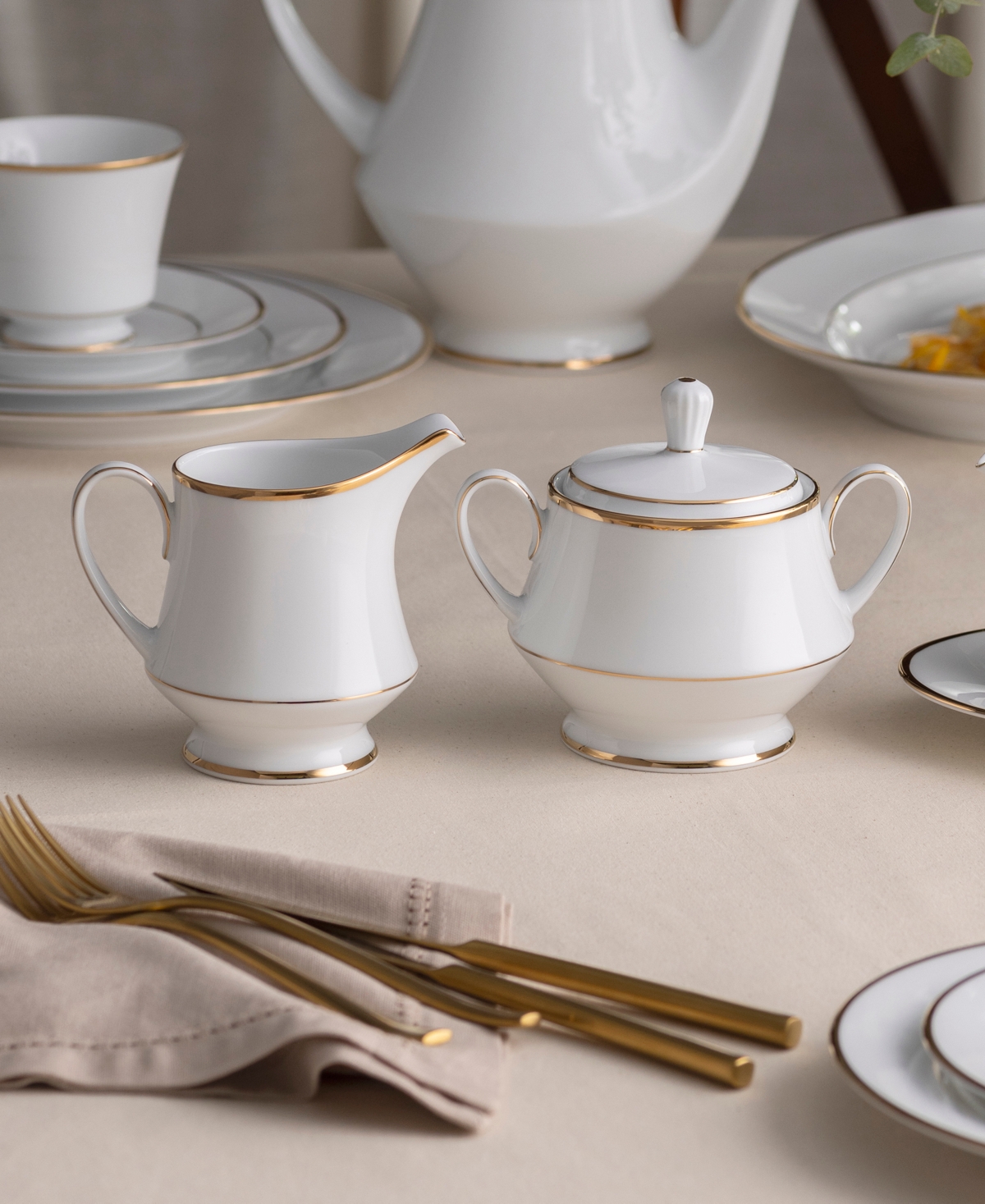 Noritake Heritage 2-pc. Sugar Bowl And Creamer Set In Gold
