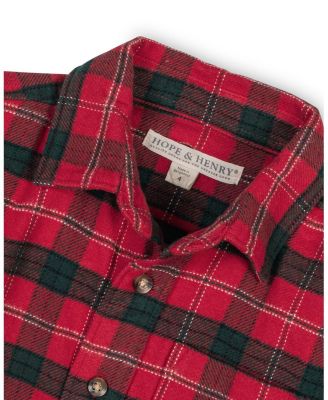 Boys Organic Long Sleeve Flannel Button Down Shirt