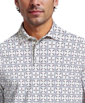 Men's Layered Boat Print Short-Sleeve Golf Polo Shirt