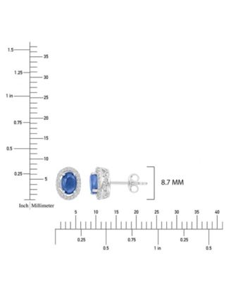 Sapphire (1.36 ct. t.w. ) & Diamond Halo Stud Earrings
