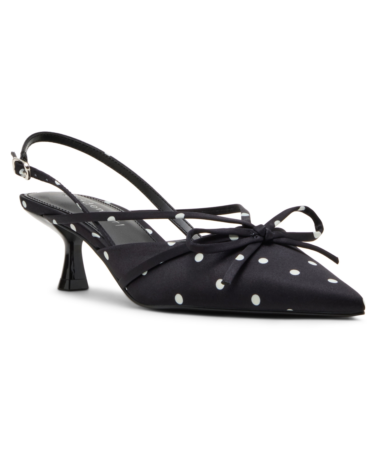 Madden Girl Women's Vixen Bow Slingback Kitten Heel Pumps In Black