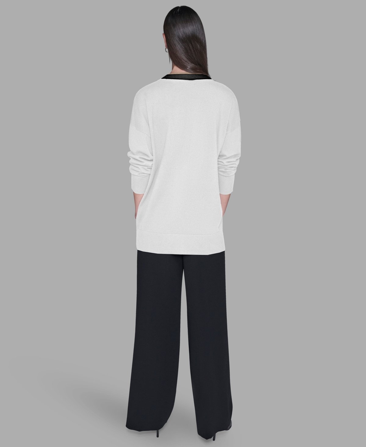 Karl Lagerfeld Women's Patch Detail Cardigan In Neutral