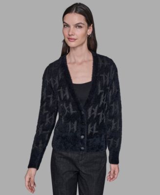 KARL LAGERFELD PARIS - Women's Logo Embellished V-Neck Sweater