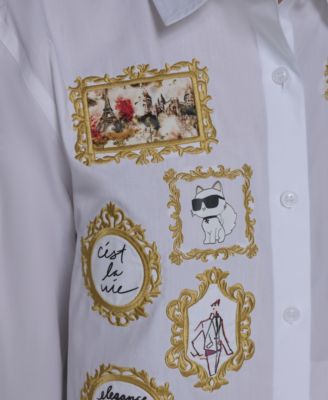 Women's Portrait Button Down Top