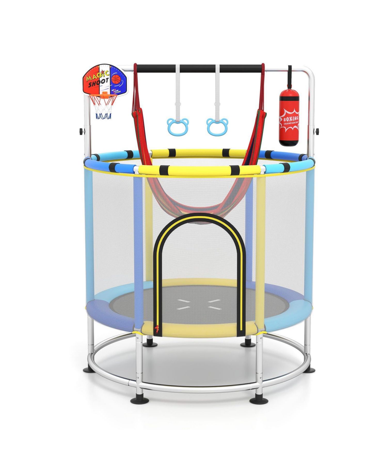 Kids Ages 3-6 6-in-1 Trampoline with Safety Net