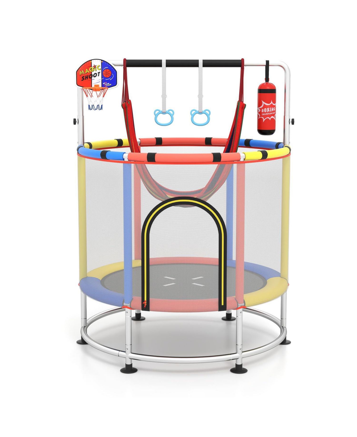 Kids Ages 3-6 6-in-1 Trampoline with Safety Net