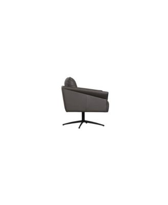 Virgo Swivel Leather Accent Chair, Gray