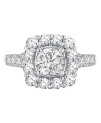 Diamond Halo Engagement Ring (2-1/2 ct. t.w.) in 14k White Gold