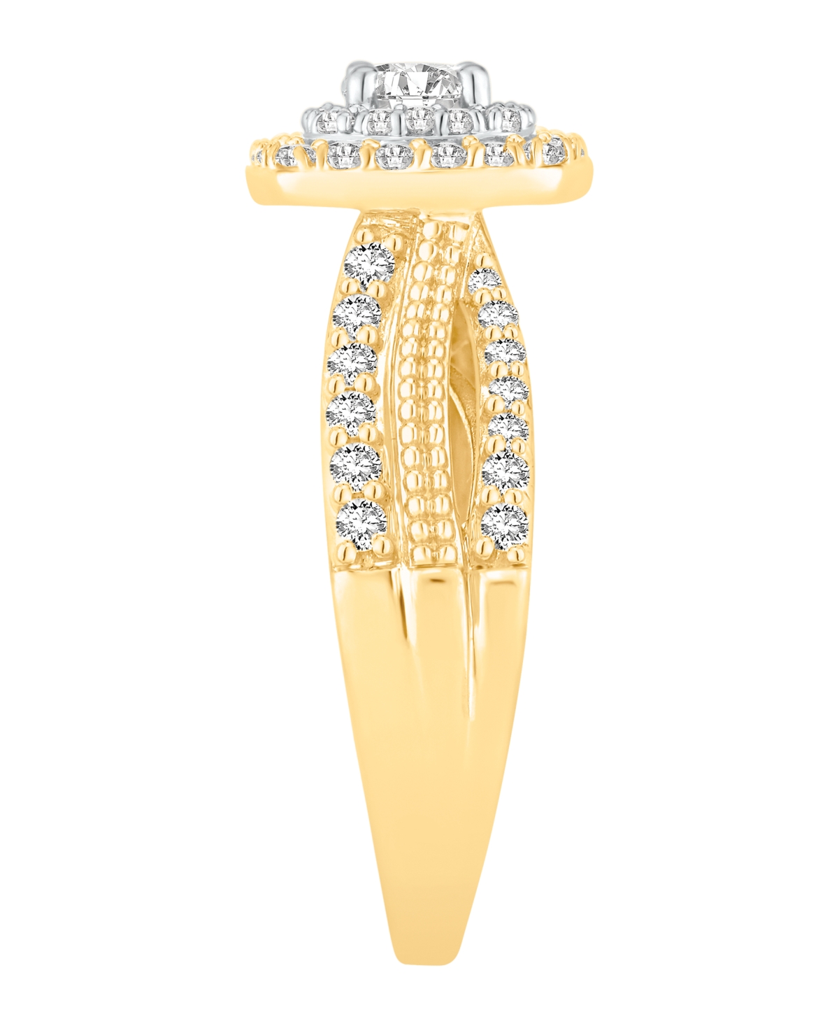 Macy's Diamond Halo Engagement Ring (1 ct. t.w.) in 14K Two-Tone Gold