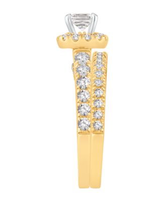 Diamond Halo Bridal Set (1-1/2 ct. t.w.) in 14k Two-Tone Gold