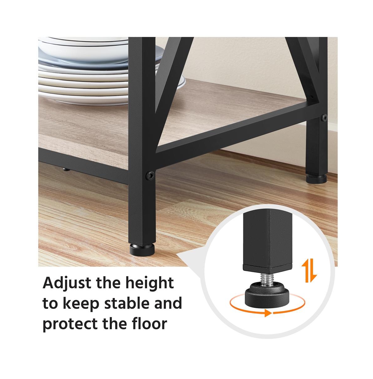 Yaheetech Rustic Gray 6-Tier Metal & Wood Baker s Rack, Multi-Level Kitchen Storage Organizer