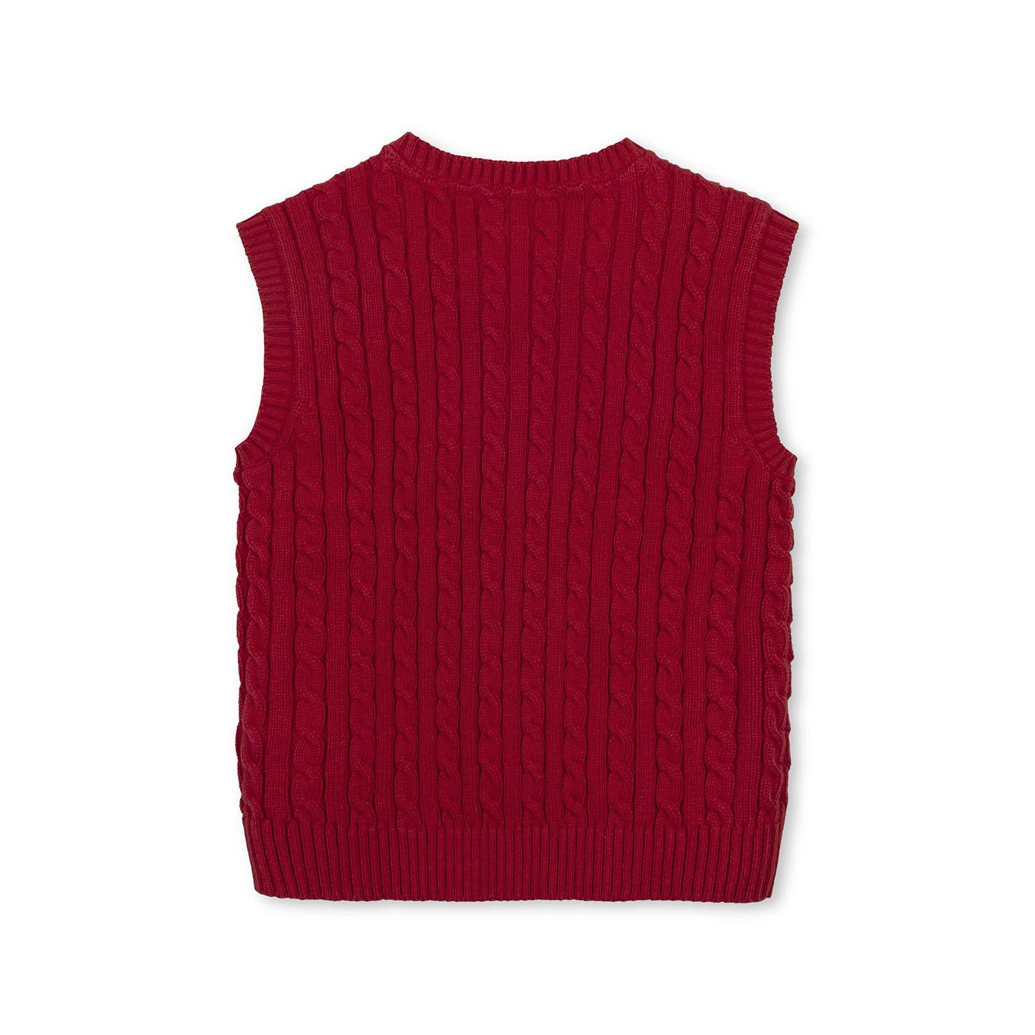 Little Boys Hope and Henry Organic V-Neck Cable Sweater Vest