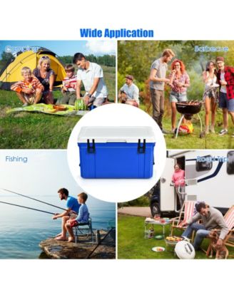 58 Quart Leak-Proof Portable Cooler Ice Box for Camping-Blue