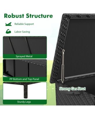 85 Gallon Outdoor Storage Box with Removable Liner and Universal Wheels-Black