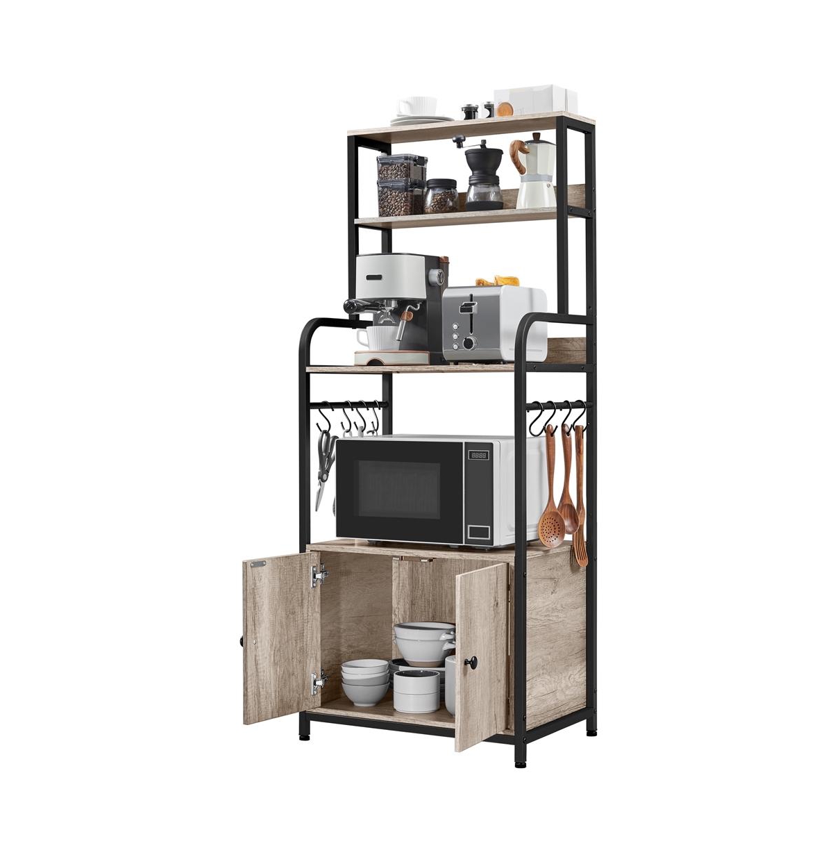 Yaheetech Metal Multilayered Gray Microwave Stand