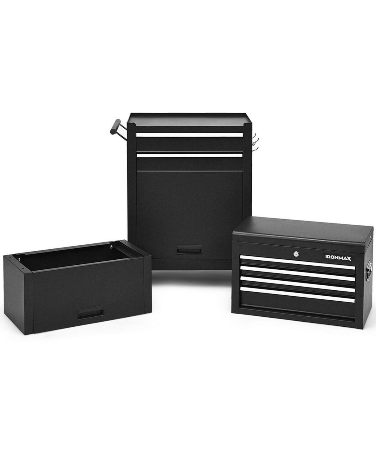 Sugift 6-Drawer Tool Chest with Heightening Cabinet-Black