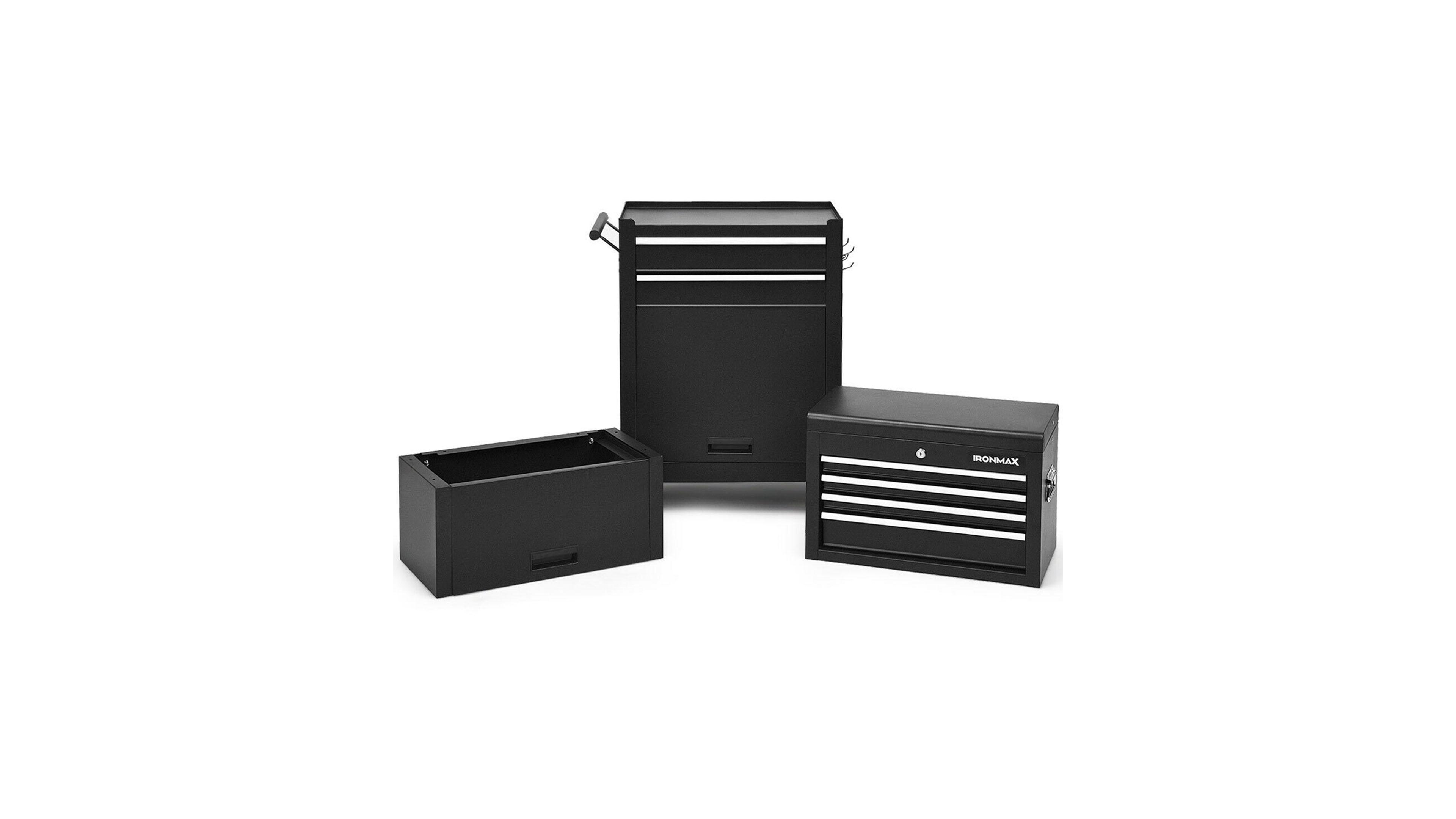 Sugift 6-Drawer Tool Chest with Heightening Cabinet-Black