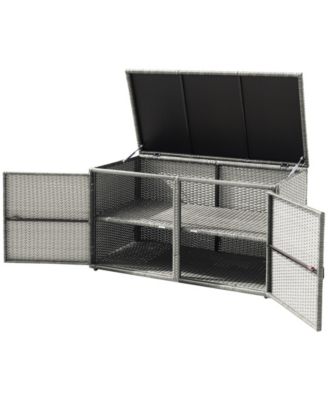 88 Gallon Garden Patio Rattan Storage Container Box