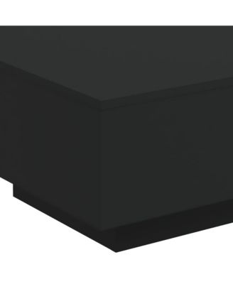 Coffee Table Black Engineered Wood 21.7 in square Lights