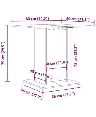 Dining Table Concrete Grey Engineered wood 31.5 in Simple Design