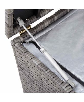 Patio Storage Box Gray 59.1"x19.7"x23.6" Poly Rattan