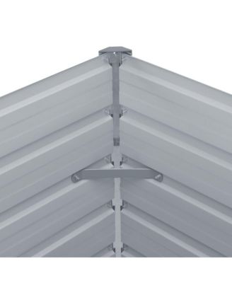 Raised Bed Grey Galvanized steel 126 x 15.7 x 17.7 in Durable