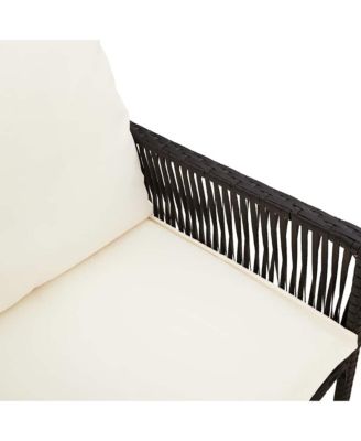 Garden Bar Stool Black, Cream White