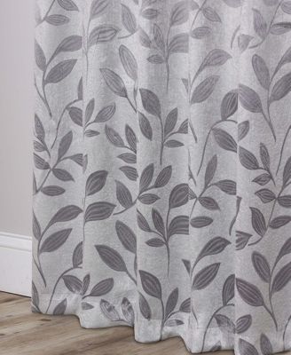 Leaves Modern Bohemian Back Tab Blackout Curtain Set, 52"x 108"