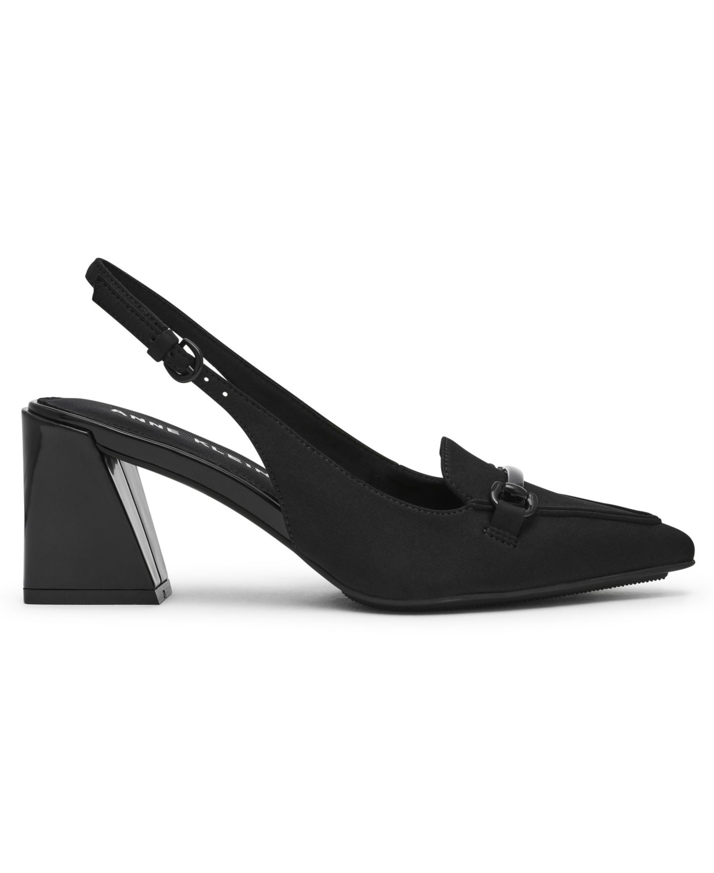 Женские туфли Anne Klein Royce Block Heel Tailored Slingback, цвет: Чёрный — фото 2