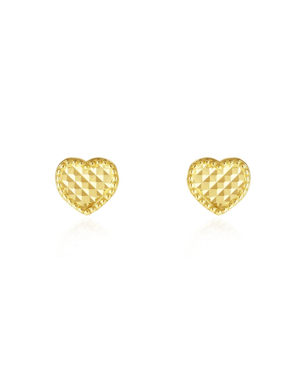 Sparkle Cut Heart Stud Earrings