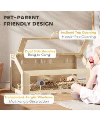 39" Hamster Cage, Gerbil Cage w/ Acrylic Window & Openable Top