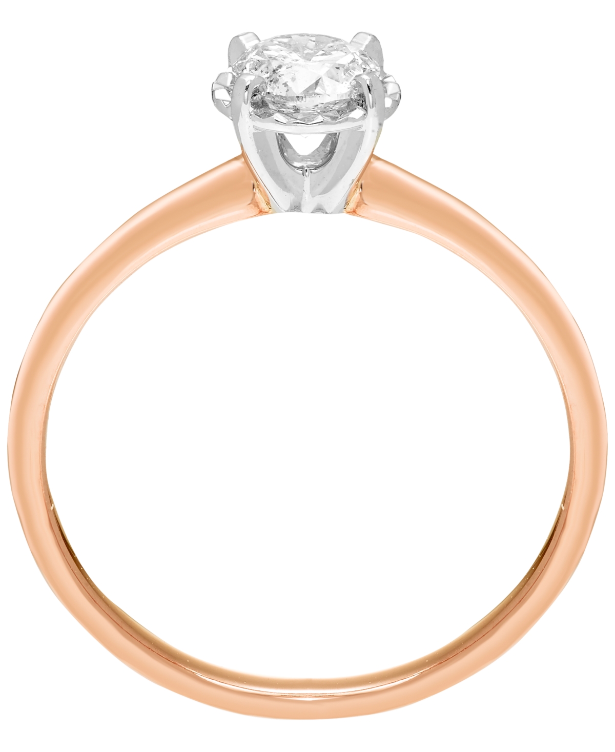 Macy's White Diamond Solitaire Ring (1/2 Ct. T.w.) In 14k Rose Gold In Gold
