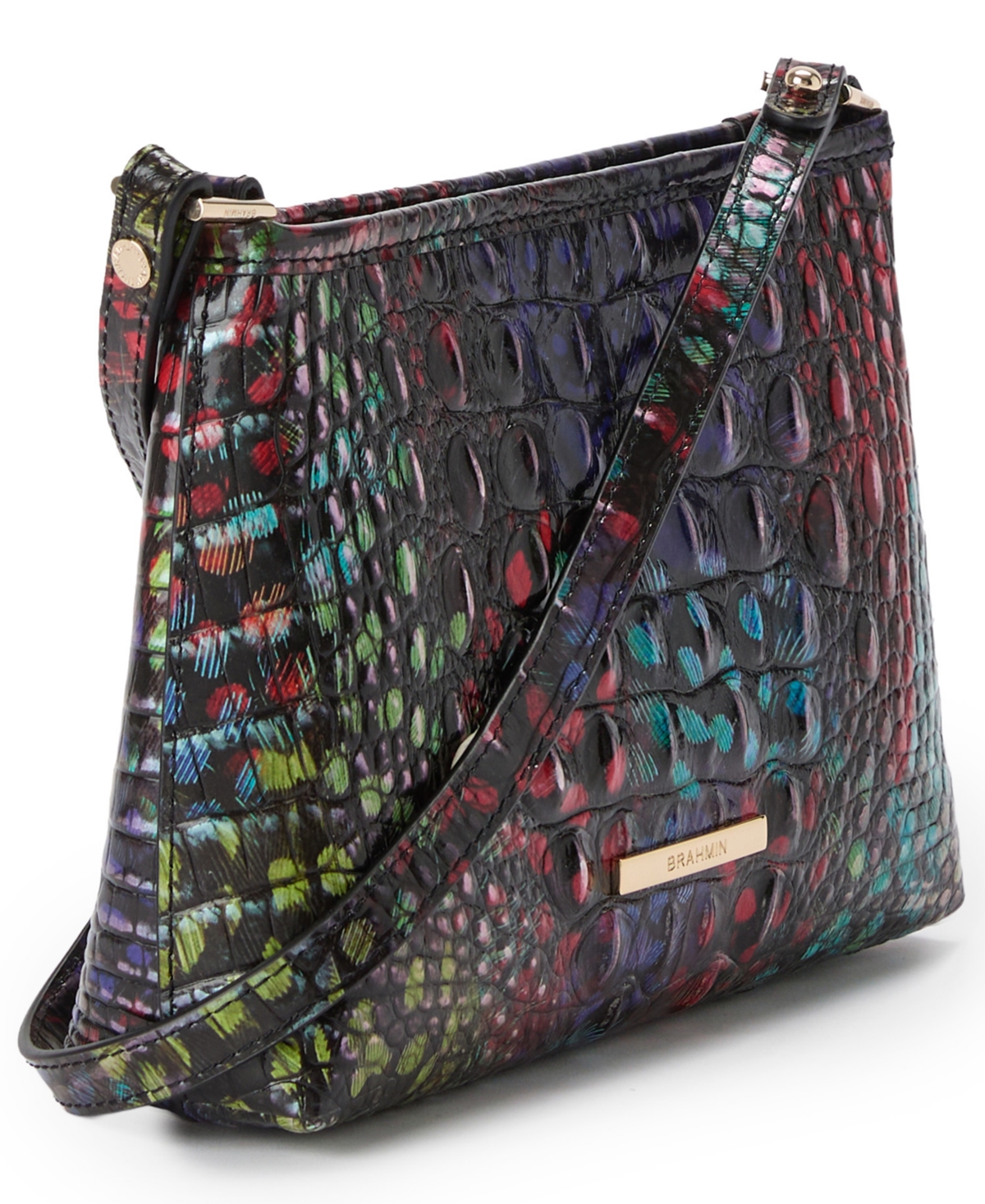 Brahmin Lorelei Croc Embossed Leather Shoulder Bag In Multi