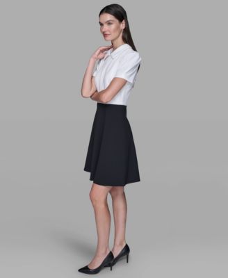 Women's Scuba Crepe Fit & Flare Dress